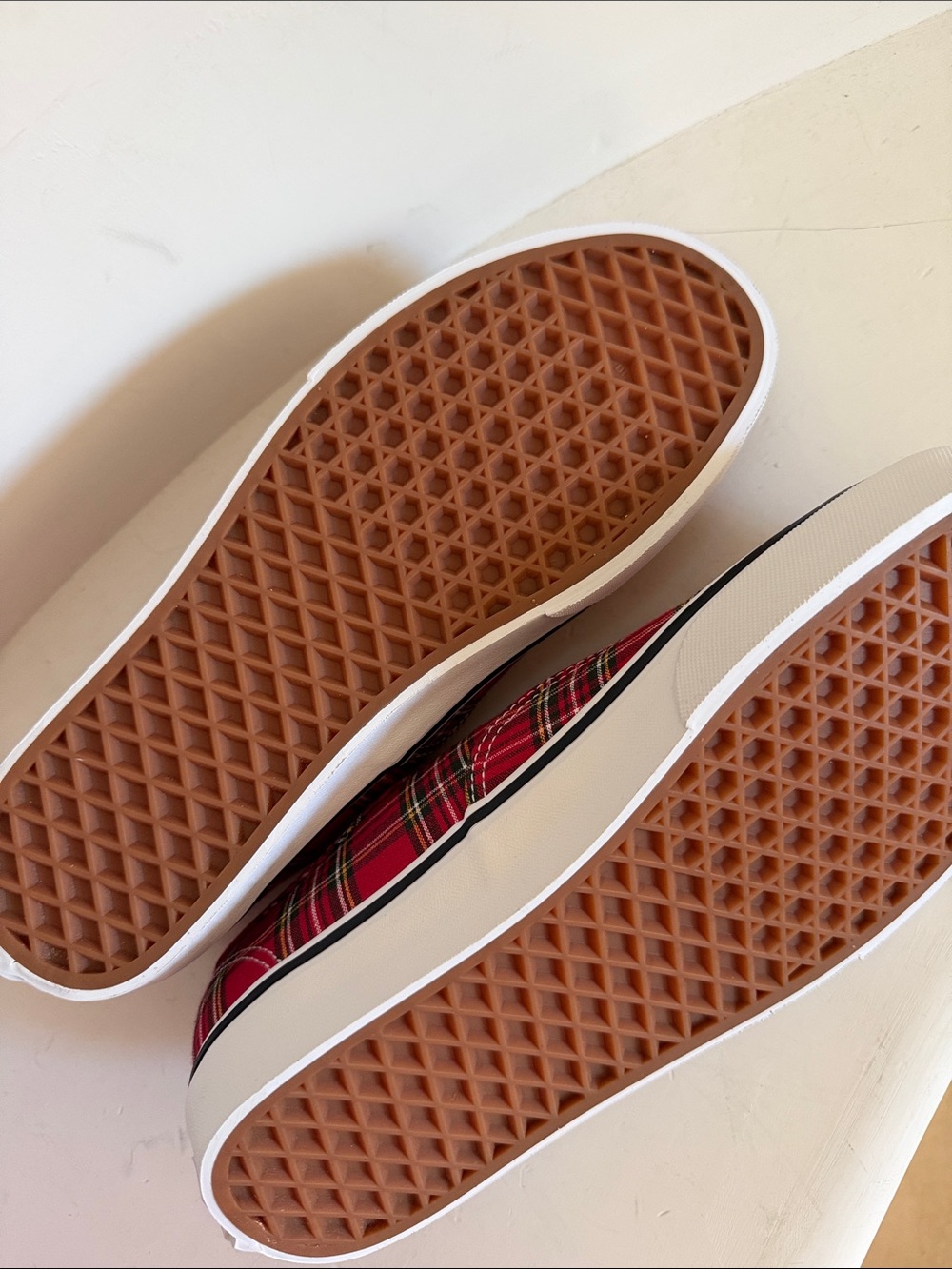 Vans Red Plaid Low Top Canvas Sneakers - Picture 4 of 4